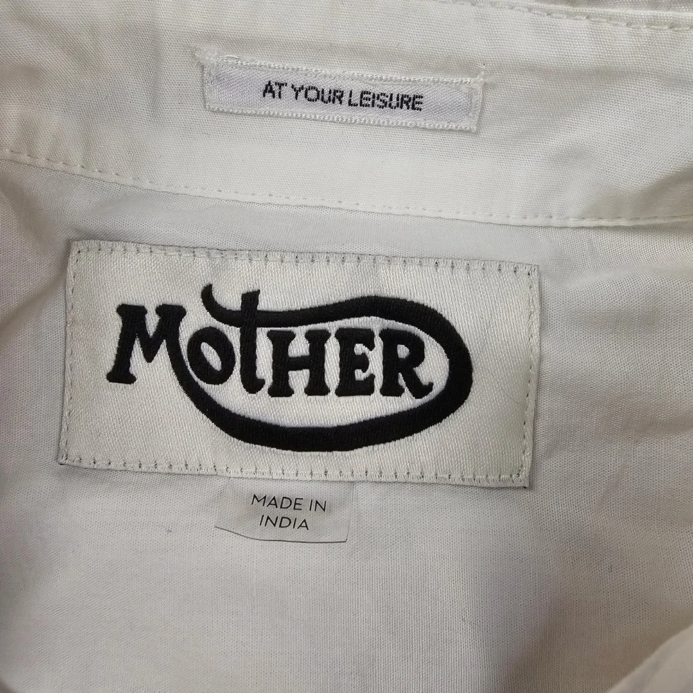 Mother The Honor Shirt XS White Crystal Embellished Collar Luxury Button Down - Picture 4 of 8